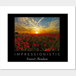 Sunset Meadow Impressionism Posters and Art